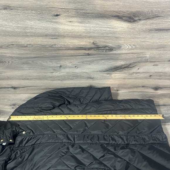 Larry Levine Women's Down-Filled puffer Coat W Faux Fur-Trimmed Hood long Sm-med - Picture 10 of 10